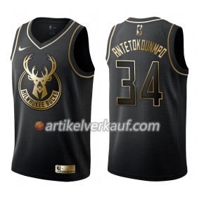 NBA Milwaukee Bucks Trikot Giannis Antetokounmpo 34 Nike Schwarz Golden Edition Swingman - Herren
